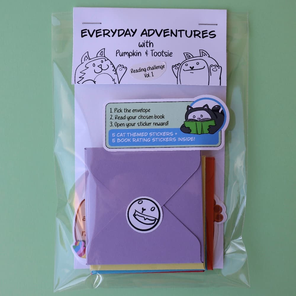 The Reading Challenge Pack, with its reward stickers and book-rating labels
