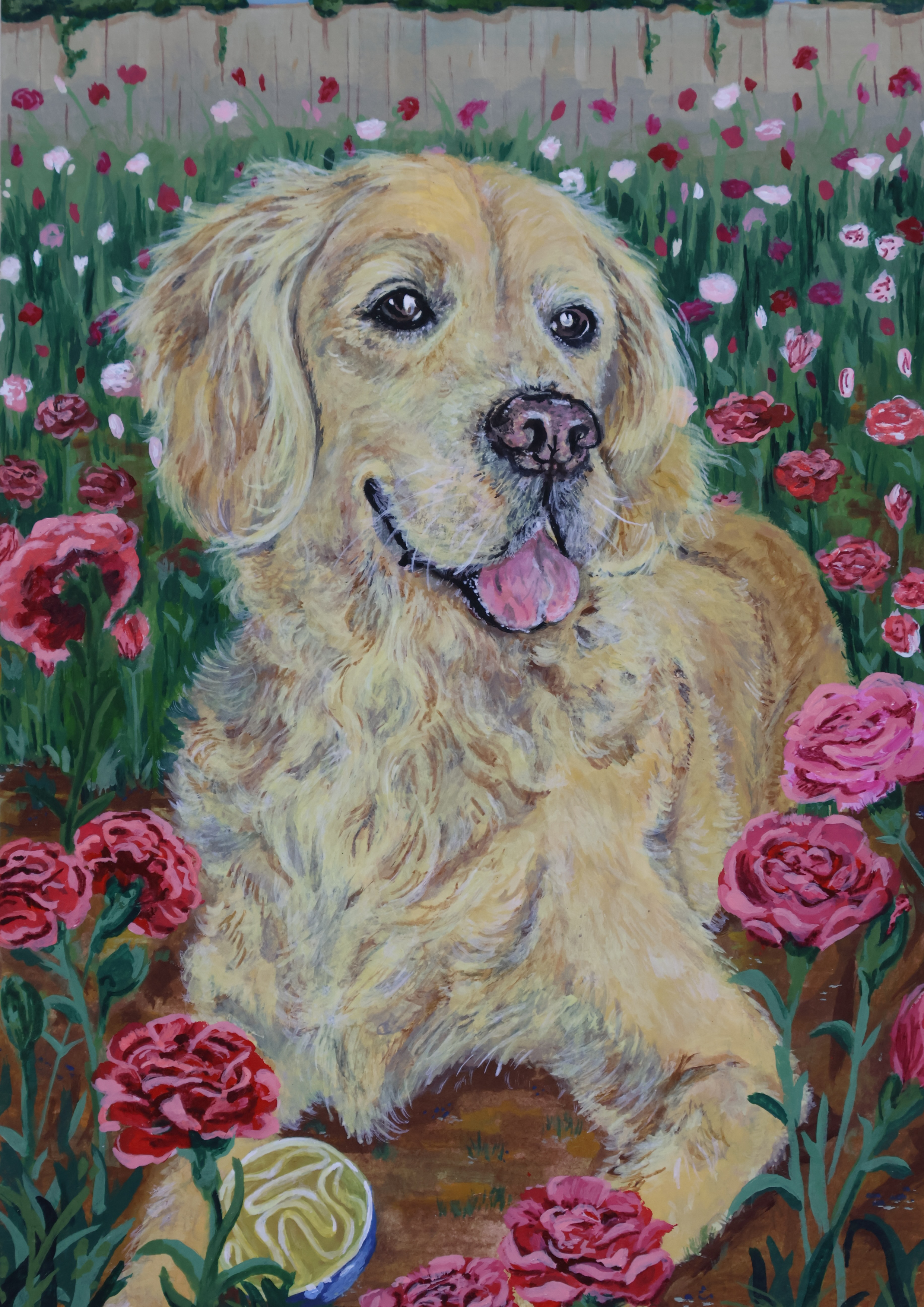 Acrylic painting of Buster